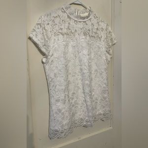 White Adiva Lace lined  Top